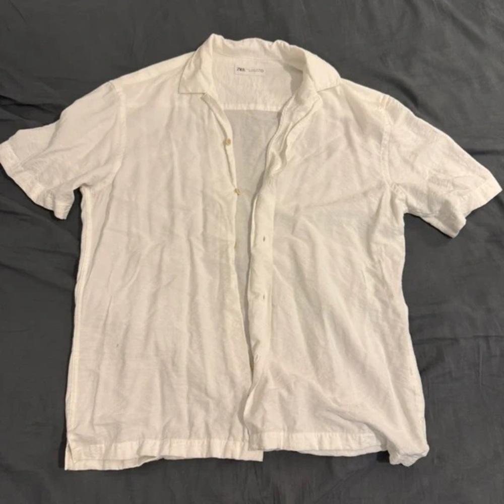Zara Men's Casual White Button Down Shirt